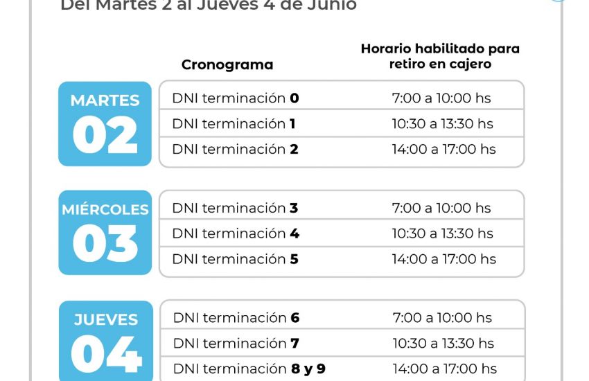 El 2 de junio inicia el cronograma de pago de haberes para la ...